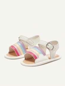 Cozy Pixies 可爱彩虹白云朵婴儿户外凉鞋 - 白色 - 查看 6