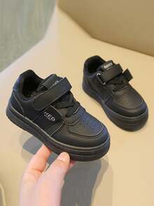 zapatos de niño Zapatillas planas informales para niños con tiras adhesivas para mayor resistencia al deslizamiento, comodidad y transpirabilidad. Aptas tanto para niños como para niñas, perfectas para el colegio, salidas diarias y para estar por casa en cualquier época del año. - Negro - Ver 7