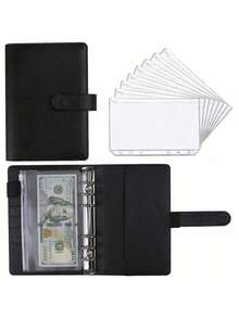 省钱活页夹，内含8个A6拉链信封，现金信封预算系统，储蓄挑战手册，助您管理财务，节省开支 - 彩色 - 查看 12