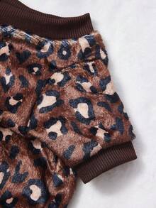 PETSIN 1 Leopard Print Flannel Pet , Brown Flannel Thick Warm Pet Clothing - Multicolor - View 6