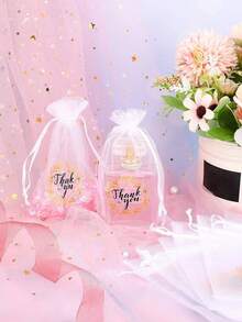 10/20/30pcs Organza Bags,Thank You Organza Drawstring Bags,Thank You Gift Bags,Sheer Organza Bags - Multicolor - View 4