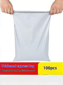 100 buc/set Saci poștali autoadezivi groși, albi, noi, pentru curier, potriviți pentru transport, expediere poștală și ambalaje comerciale