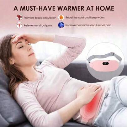 Female Menstrual Electric Belt, Hot Compress, Heater, For Home Use, Vibrating Lumbar Massager, Rechargeable Model, Heat Pad For Stomach, Perfect Choice For Valentine's Day Gifts