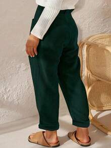 EMERY ROSE Plus Size Women's Regular Corduroy Straight Leg Pants