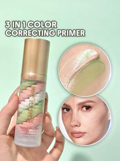 SHEGLAM Primer De CorreçãO De AmeaçA Tripla 3 Em 1 Primer De Maquiagem Facial Para Minimizar Poros Coloridos Primer Facial Leve Para Linhas Finas E CorreçãO De Cor Primer De Inverno Para Marca Beleza Maquiagem CosméTico Para Mulheres E Garotas Perfeito Para Inverno E Primavera Ideal Para Y2K Moda Elegante Adequado Para AniversáRio Natal Presente Festa De Pronto Melhor Cor
