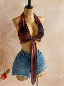 Soleia Áo hở lưng hở lưng in họa tiết tie-dye gợi cảm cho nữ - Nhiều màu - Xem 6