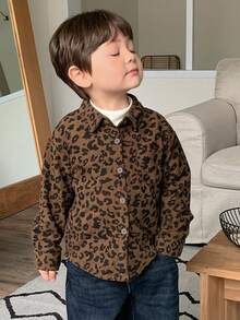 DAZY Toddler Boys' Leopard Print Casual Loose Long Sleeve Streetwear Top
