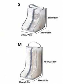 1个透明靴子收纳袋，拉链防水防尘鞋袋，便携式可折叠鞋袋，靴子防尘保护套，透明鞋袋，网眼鞋袋，便携式鞋靴收纳整理袋，适用于短靴和高筒靴
