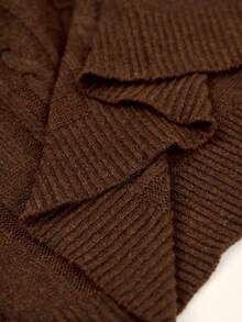 RONVEXI Herren Casual Kabel Muster Rundhals Langarm Pullover, Herbst/Winter Herren Braun Oberteile Kaschmir Herren Bekleidung Strickwaren Herren Brauner Pullover Herren Pullover für Herren Kaschmir Herren Bekleidung - Kaffeebraun - Übersicht 7