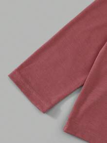 Set de 4 camisetas de manga larga de cuello redondo de unicolor versátiles para niño pequeño, aptas para todas las estaciones - Rosa vieja - Ver 6