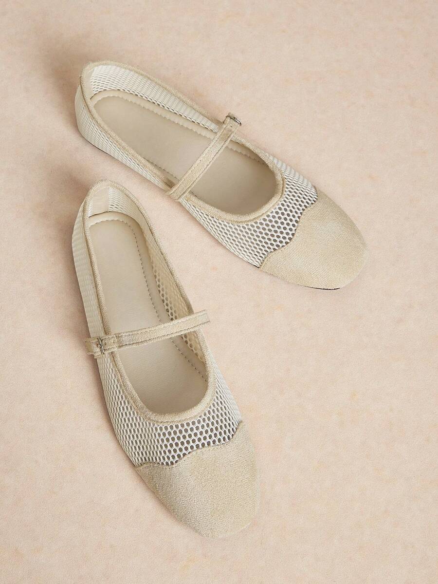 Rosivie 2025 Autumn New Woven Soft Bottom Loafers, Retro British Style Square Toe Apricot Color Comfortable Versatile Women Flats For Christmas - White - View 1