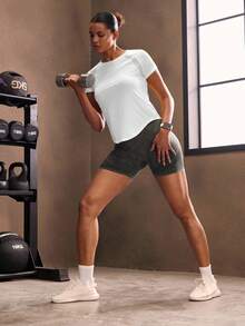 Powerista Camiseta Deportiva De Manga Raglán Con Inserciones De Malla - Blanco - Ver 6