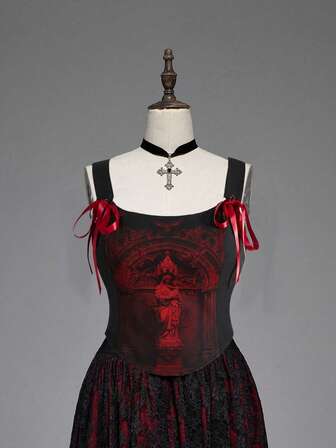 Débardeur grande taille pour femmes avec graphique de la Vierge Marie gothique