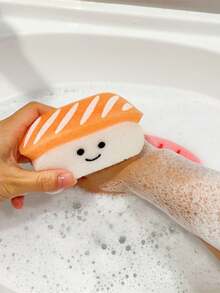 Joivida 可爱寿司造型沐浴海绵球 - 柔软 - 主题沐浴洁面海绵球，敏感肌米色，糯米团子和寿司卷/寿司卷造型，沐浴配件礼品