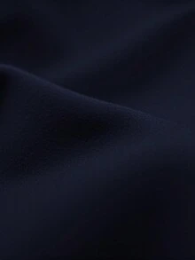 Franclia 女士优雅V领修身羊毛混纺大衣，秋冬 - 藏蓝色 - 查看 6