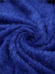 EMERY ROSE 2pcs Plus Size Women Winter Elegant Casual Street Fashion Royal Blue T-Shirt Top And Plaid Skirt 2 Pieces Set,Autumn/Winter,Going Out Outfits,2025 New Clothes,Simple And Fashionable For Everyday Wear,Christmas Outfit For Women ,New Year Clothes,Plus Size Winter Clothes, Christmas Outfit For Women ,New Year Clothes,Thanksgiving Outfit For Women , - Blue - View 8