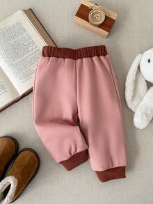 Blossori Conjunto de sudadera y pantalones de niña bebé con cuello redondo, manga larga y bordado elegante estilo francés - Rosa - Ver 5