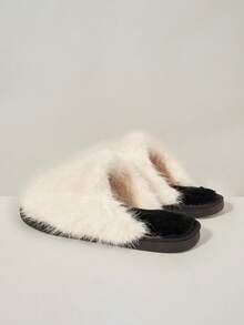 Cuccoo Pantuflas planas y esponjosas para interiores, otoño/invierno - Blanco - Ver 4