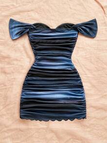 Soleia Đầm ôm body hở vai lưới dệt kim đi nghỉ dành cho nữ - Nhiều màu - Xem 2