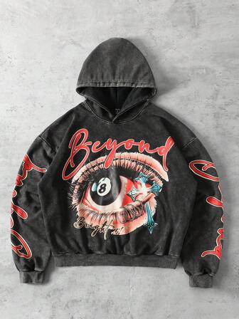 Street Life Men's Washed Vintage Short Hoodie, Streetwear Retro Style