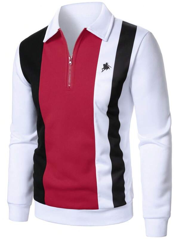 Manfinity Bizformal Men's Patchwork Color Block Pullover Sweatshirt