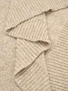 RONVEXI Men's Casual Everyday Commute Simple Solid Color Drop Shoulder Loose Knit Sweater, Autumn/Winter, Long Sleeve Top - Khaki - View 7