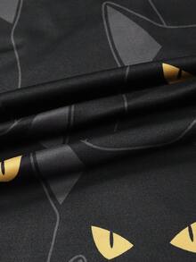 Velminro 男士猫咪印花长袖睡衣套装