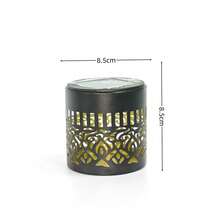 太阳能曼陀罗铁艺壁灯，暖光LED灯，防水，适用于庭院、草坪、公园 - 黑色 - 查看 9