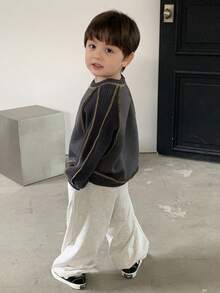 DAZY 男婴撞色拼接休闲长袖卫衣，韩版街头风
