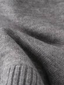 Franclia Cárdigan de punto casual de manga larga con hombros caídos y unicolor para mujer, otoño/invierno - Gris - Ver 8