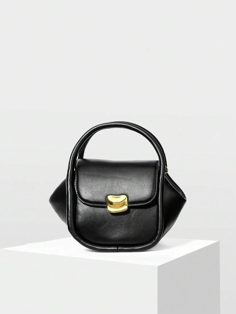 RETRO FRENCH STYLE SMALL HANDBAG, LIGHTWEIGHT & COMPACT PU LEATHER NICHE TOTE BAG, SADDLE BAG SUITABLE FOR TRAVEL, SHOPPING, DATING