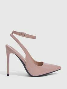 CUCCOO SZL Women's Pointed Toe Stiletto High Heel Sexy Party Evening Ankle Strap Backless Pumps For Christmas Valentine's Day Spring Shoes - Apricot - View 4