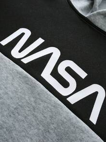 Manfinity Homme Men's Letter Print Contrast Color Long Sleeve Pocket Drawstring Hoodie Sweatshirt Men Hoodies Pullovers Mens Hoodies Casual Old Money,Daily Leisure, Weekend Trips, Outdoor Activities, Travel Expeditions, Relaxed Work Environments Or Semi-Formal Occasions, Boyfriend/Husband Gift, Anniversary Gift Party Christmas New Years - Multicolor - View 6