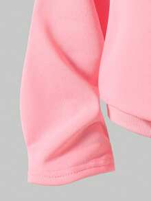 Sparklyn 1pc Teen GirlCasual Oblique Collar Long Sleeve Sweatshirt, Autumn