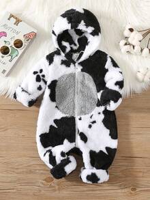 SHEIN 儿童男童休闲日常百搭舒适连帽长袖针织连体裤，适合上学、花园、海滩、生日、春季、夏季、秋季、冬季 - 彩色 - 查看 5