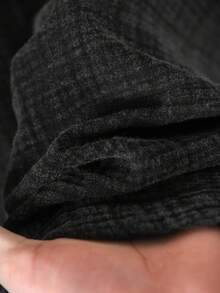 CosyJoli 大码休闲水洗雪花口袋修身裤 - 黑色 - 查看 8