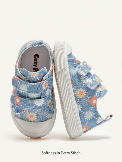 Cozy Pixies 1 Pair Girls' Cartoon Rabbit & Flower Fairy Tale Design Comfortable, Lightweight Casual Slip-On Shoes, Suitable For Home, Leisure, Daily Wear, All Seasons (Pattern Randomly Assorted)