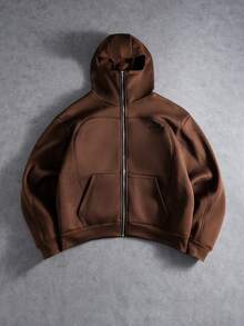 PAVTROS Áo khoác nam Manfinity Streetrush phong cách đường phố, dễ phối đồ với INS, áo hoodie nam casual thêu chữ, có khóa kéo, thích hợp cho mùa thu/đông, bộ đồ thể thao, áo hoodie kèm mũ, màu nâu, phong cách đường phố, quà tặng cho bạn trai, áo hoodie nam màu nâu có khóa kéo, áo sweatshirt màu nâu, áo khoác màu nâu. - Cà phê nâu - Xem 6