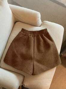 Franclia Fashionable & Versatile High-Waisted 3-Color Wool Blend Shorts Set, Suitable For Commuting