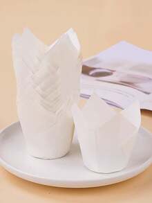 50 Stücke/Set Papier Kuchenförmchen, moderne einfarbige Cupcake Papierförmchen für Küche und Schule - Verschiedenfarbig - Übersicht 17