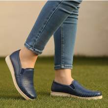 Women Loafers Shoes - Navy Blue - View 3