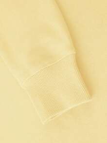 INAWLY Women's Casual Letter Embroidered Fleece Crew Neck Sweatshirt, Autumn - Light Yellow - View 4