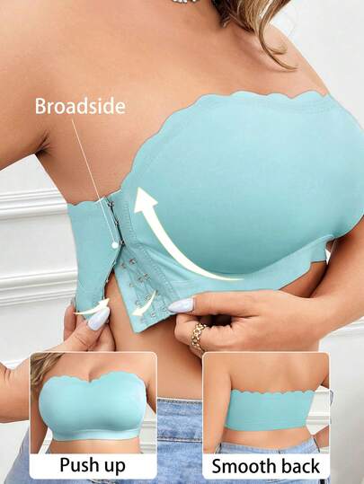 SHEIN Plus Size Wireless Side Button Camisole Bra