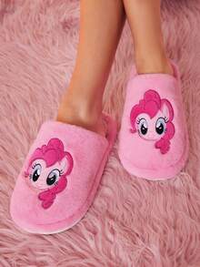 My Little Pony X SHEIN Women's Cute Embroidered Pony Home Slippers, Warm For Autumn/Winter,Gift Ideas