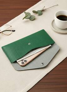 Cirelle 1 件 PU 皮革现金信封，可重复使用现金信封钱包，适合旅行和预算，多功能钞票钱包套信封夹硬币 - 彩色 - 查看 9