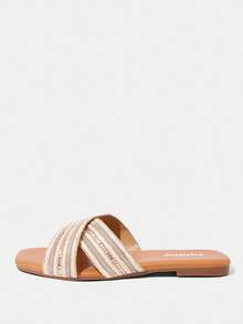Styleloop Women's Casual Minimalist Versatile Flat Sandals - Beige - View 2