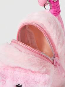 ROMWE Kawaii 毛绒卡通可爱零钱包 - 珊瑚粉 - 查看 5