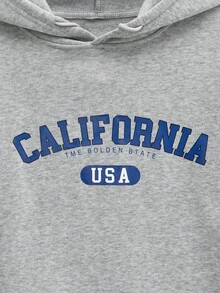 Open Phase 男士长袖口袋卡通印花休闲连帽衫，秋季INS风，日常搭配，男友/老公礼物，春季 - 灰色 - 查看 5