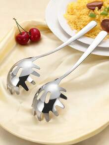 1pc Stainless Steel Pasta Spoon, Household Noodle Spoon, Bar Ice Scoop, Dumpling Scoop, Egg Scoop, Suitable For Families, Hotels, Restaurants, Bars, Etc Christmas Gift