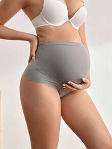 BloomMama 1pc High Waist Comfortable Seamless Maternity Thong Panty, Dark Gray - Dark Grey - View 4